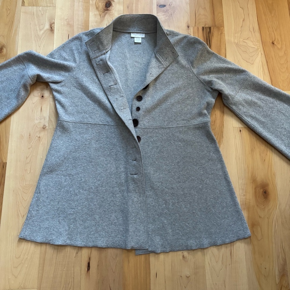 Soft Surroundings Buttoned Gray Sweater Tunic Jac… - image 4
